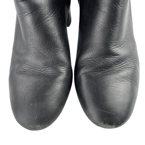 Tory Burch Brooke Womens Black Leather Block Heel Round Toe Zip Ankle Boots 8.5M - Picture 6 of 8